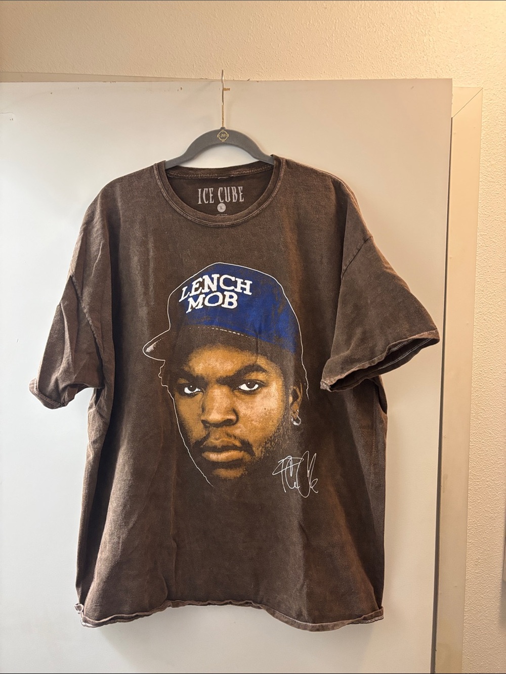 Fashion Nova Brown Ice Cube Graphic Tee with Blue Hat